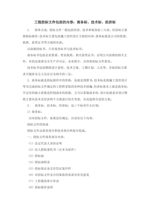 工程招投标文件都有什么(工程招投标文件都有什么要求)