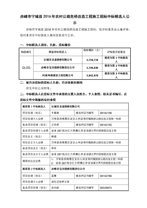 桥梁招投标中标信息()